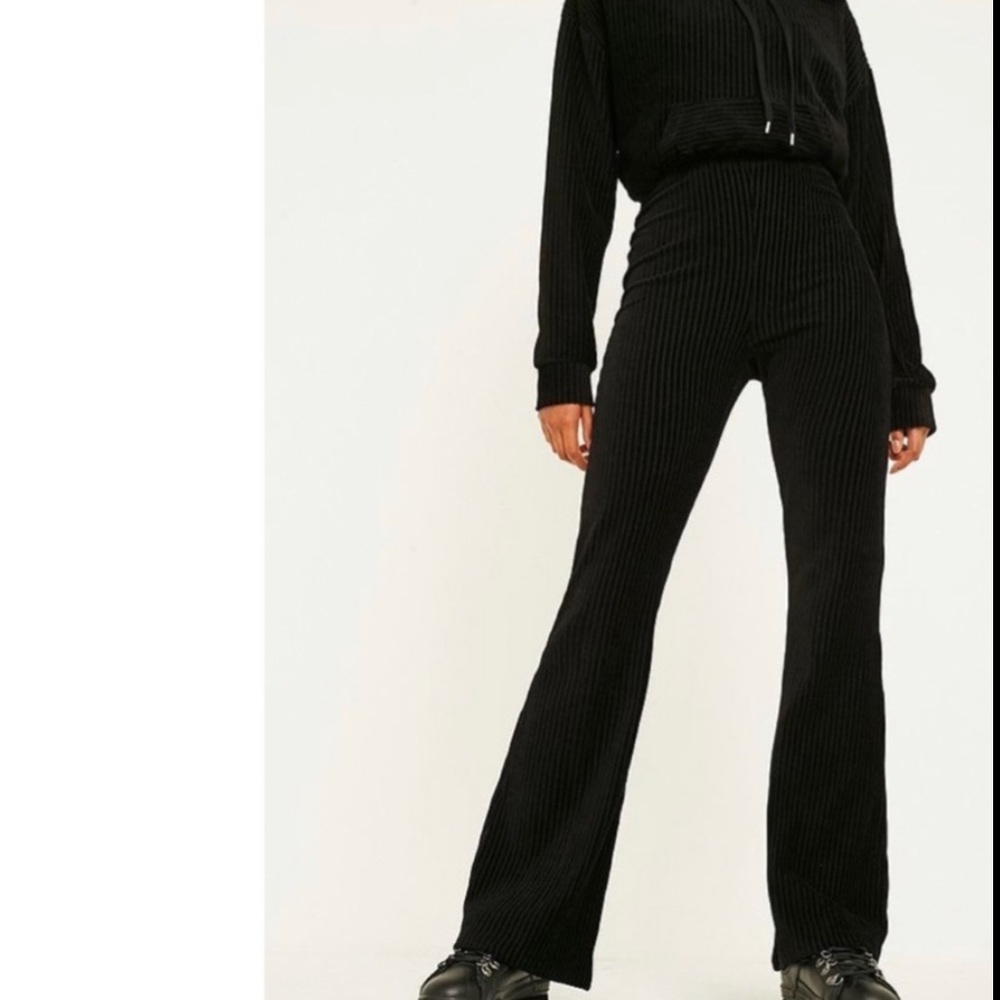 Urban Outfitters Cassidy Ribbed Velvet Kick Flare Pant